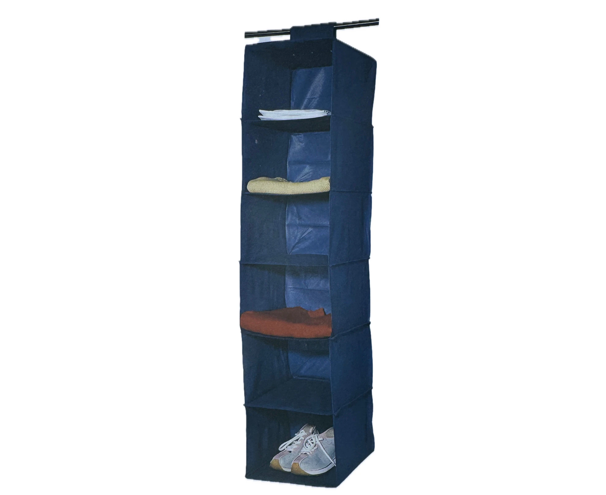 6 Layer Hanging Organiser Clothes Storage Wardrobe Garment Shelves Shoe