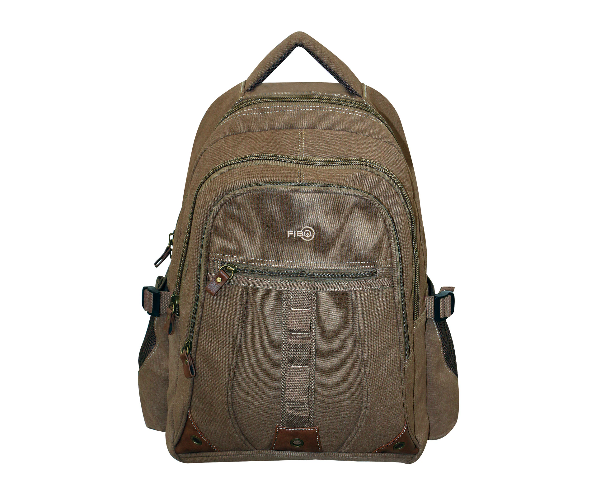 FIB Washed Canvas Backpack Bag in Khaki