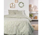 TODAY Sunshine Double Duvet Cover in Olive Branches Print Cotton – Green – 220 x 240 cm