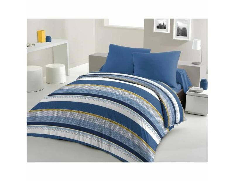 Home Linge Passion Stanis Duvet Cover Set, 220 x 240 cm, Blue