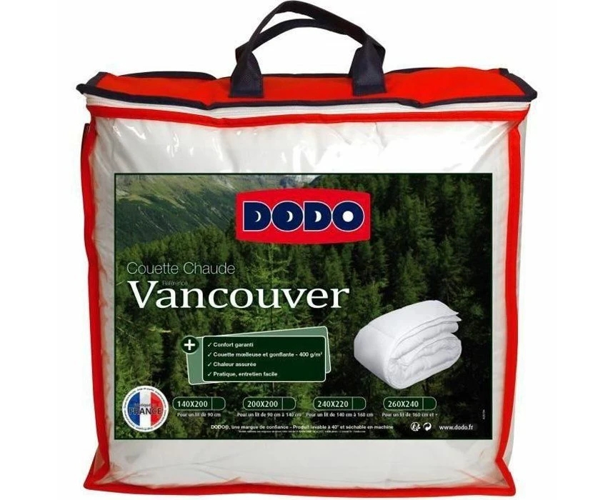 DODO Couette chaude 400gr/m² VANCOUVER 200x200 cm blanc