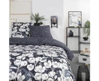 TODAY Mawira Double Bed Linen 260 x 240 cm 100% Cotton Navy Blue Floral Design