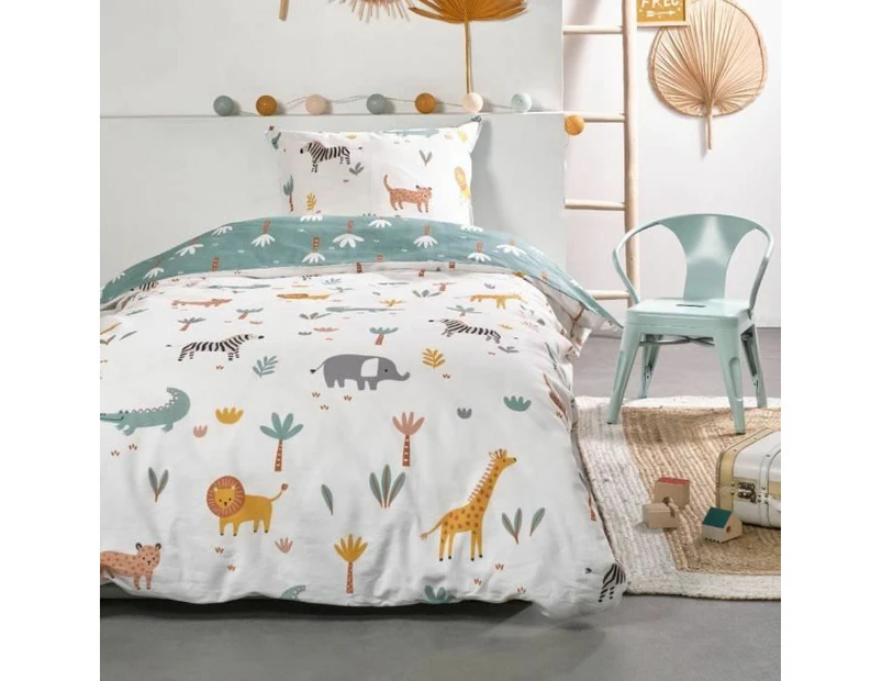 TODAY Happy 4.5 Bedding Set Duvet Cover 140 x 200 cm + 2 Pillowcases 63 x 63 cm - 1 Person - Green