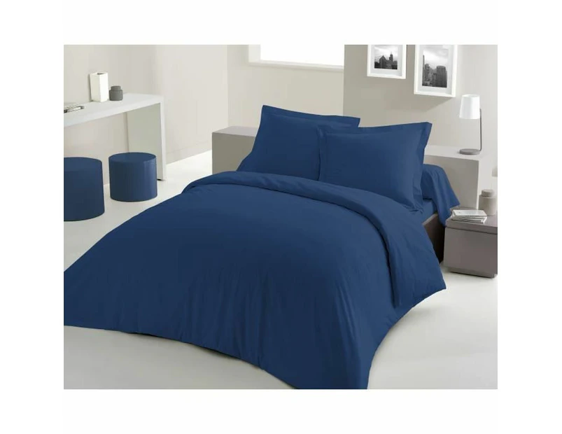 LOVELY HOME Duvet Cover Set 220 x 240 cm – 100% Cotton – Blue