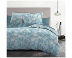 Home Linge Passion 3 Piece Bedding Set 220 x 240 cm 100% Cotton 57 Thread Count, Blue