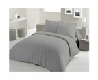 LOVELY HOME Duvet Cover Set 240 x 260 cm – 100% Cotton – Light Grey