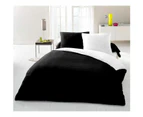 Parure housse de couette 2 personnes - 220x240 cm - 100% Coton - Bicolore Noir et blanc