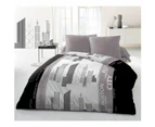 DISTRICT Parure de couette Microfibre - Gris - 220x240 cm