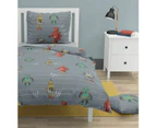 Rouillon Children's Duvet Cover Set 2 Pieces 100% Cotton 57 Thread Count 140 x 200 cm Vintage Toys Dark Grey