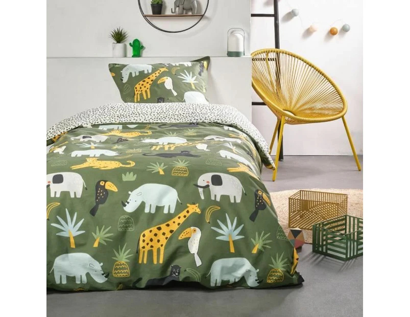 TODAY Happy 4.9 Bedding Set Duvet Cover 140 x 200 cm + 2 Pillowcases 63 x 63 cm - 1 Person - Black