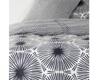 TODAY Sunshine Reversible Cotton Duvet Cover Set - White/Blue - 240 x 220 cm