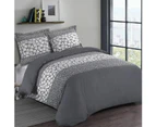 Vision Arthur Duvet Cover and 1 Matching Pillowcase, Cotton, Grey, 140 x 200 cm