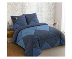 Vision - Harold Blue Duvet Cover Set - Duvet Cover 200 x 200 cm with 2 Matching Pillowcases 65 x 65 cm - 100% Cotton