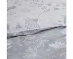 TODAY Crazy Double Duvet Cover Set with Floral Motif - Grey/White - 220 x 240 cm