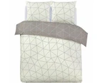 Vision - Reversible Duvet Cover Set - Hugo Beige - Duvet Cover 240 x 220 cm with 2 Matching Pillowcases 65 x 65 cm - 100% Cotton