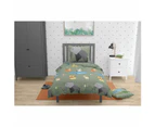 Home Linge Passion 100% Cotton Childrens Duvet Cover Set 140 x 200 cm Green