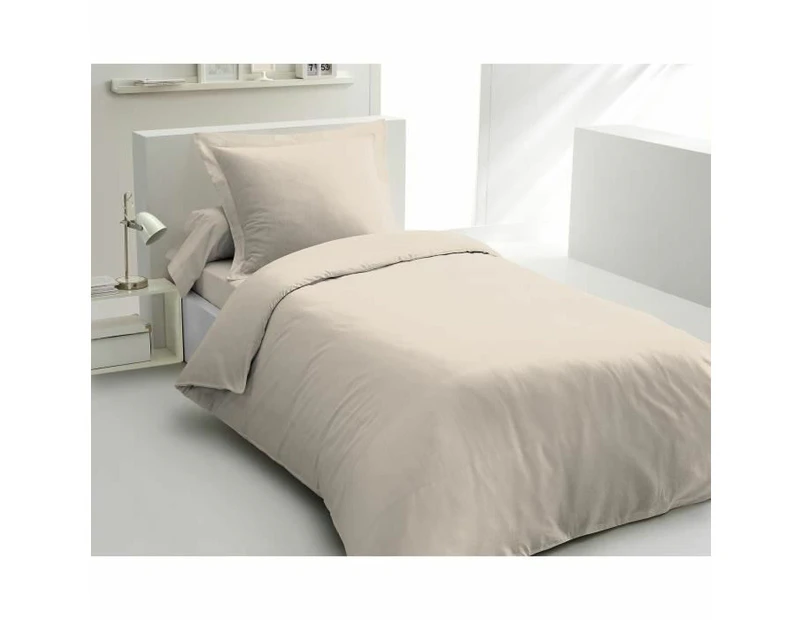 LOVELY HOME Duvet Cover Set 140 x 200 cm 100% Cotton Cream Beige