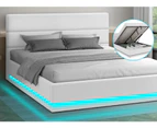 ALFORDSON Bed Frame Queen Double King Single RGB LED Gas Lift Storage Base Boucle