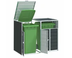 vidaXL Wheelie Bin Storage for Double Bins Anthracite 144x81x113 cm Steel