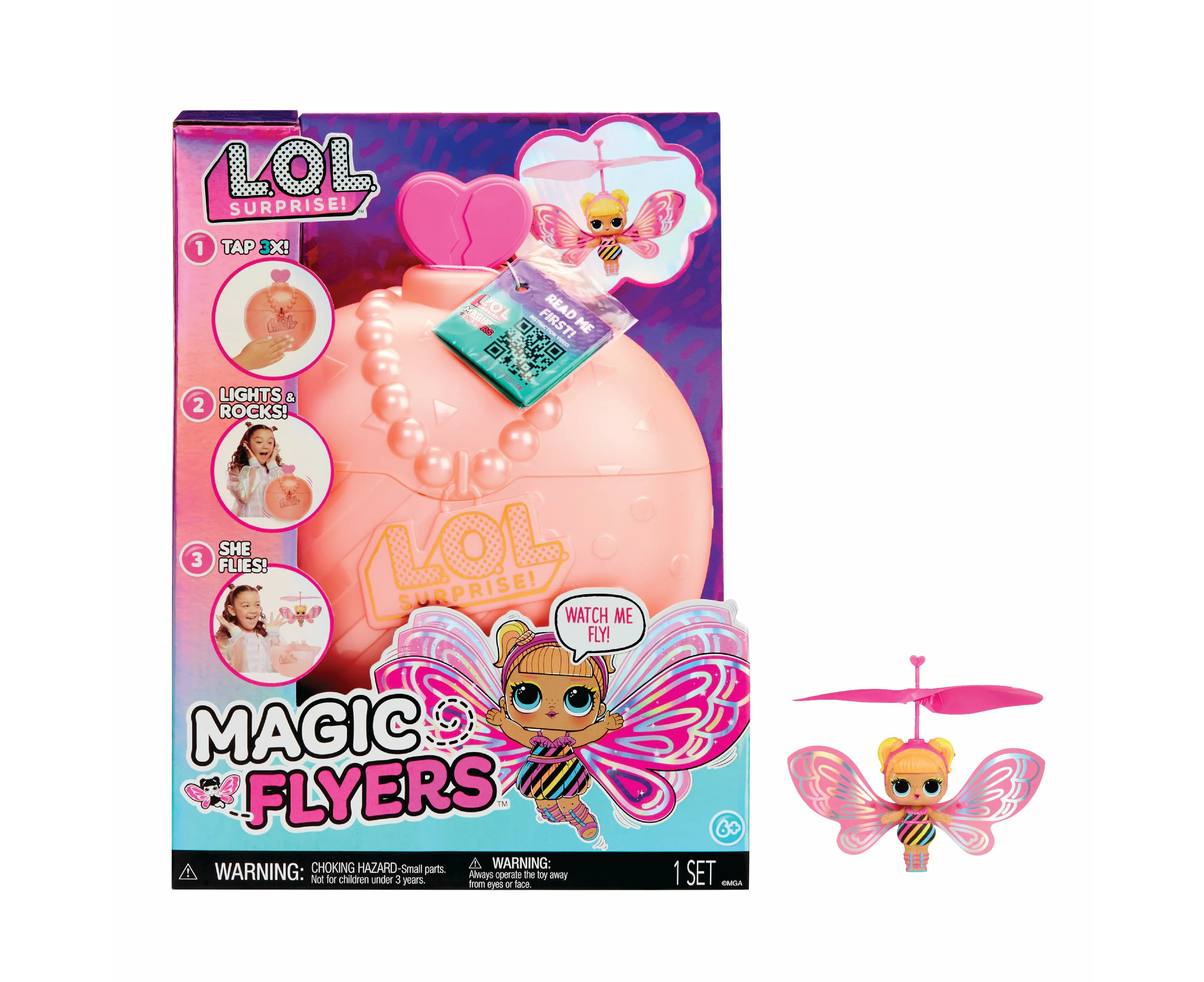 L.O.L. Surprise! Magic Flyers Rechargeable Hand Guided Fly Doll Flutter Star 6+