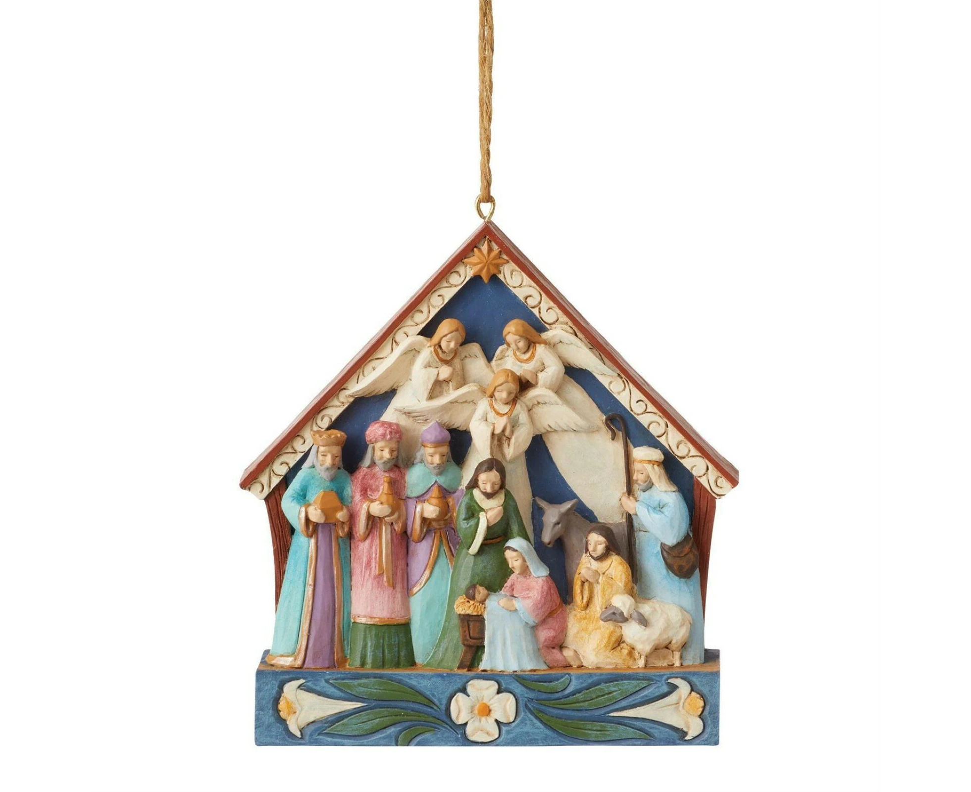 Jim Shore Heartwood Creek Christmas Nativity Stable Hanging Ornament