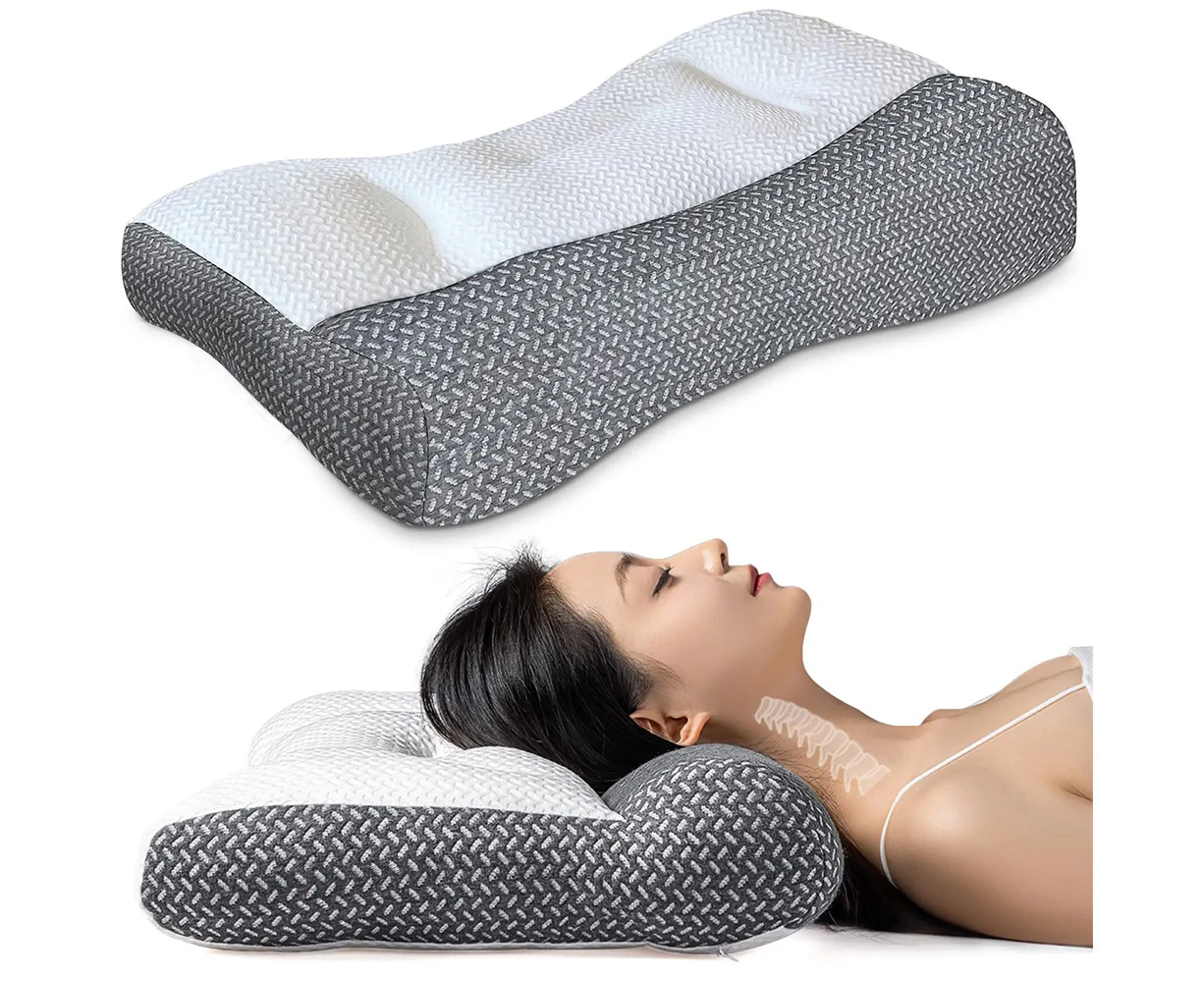 Cervical Ergonomic Pillow Memory Foam Contour Bed Pillow Neck Ease Pain Washable