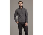 McDonald Mens Cable Jersey with Contrast Trim - Pewter/Charcoal