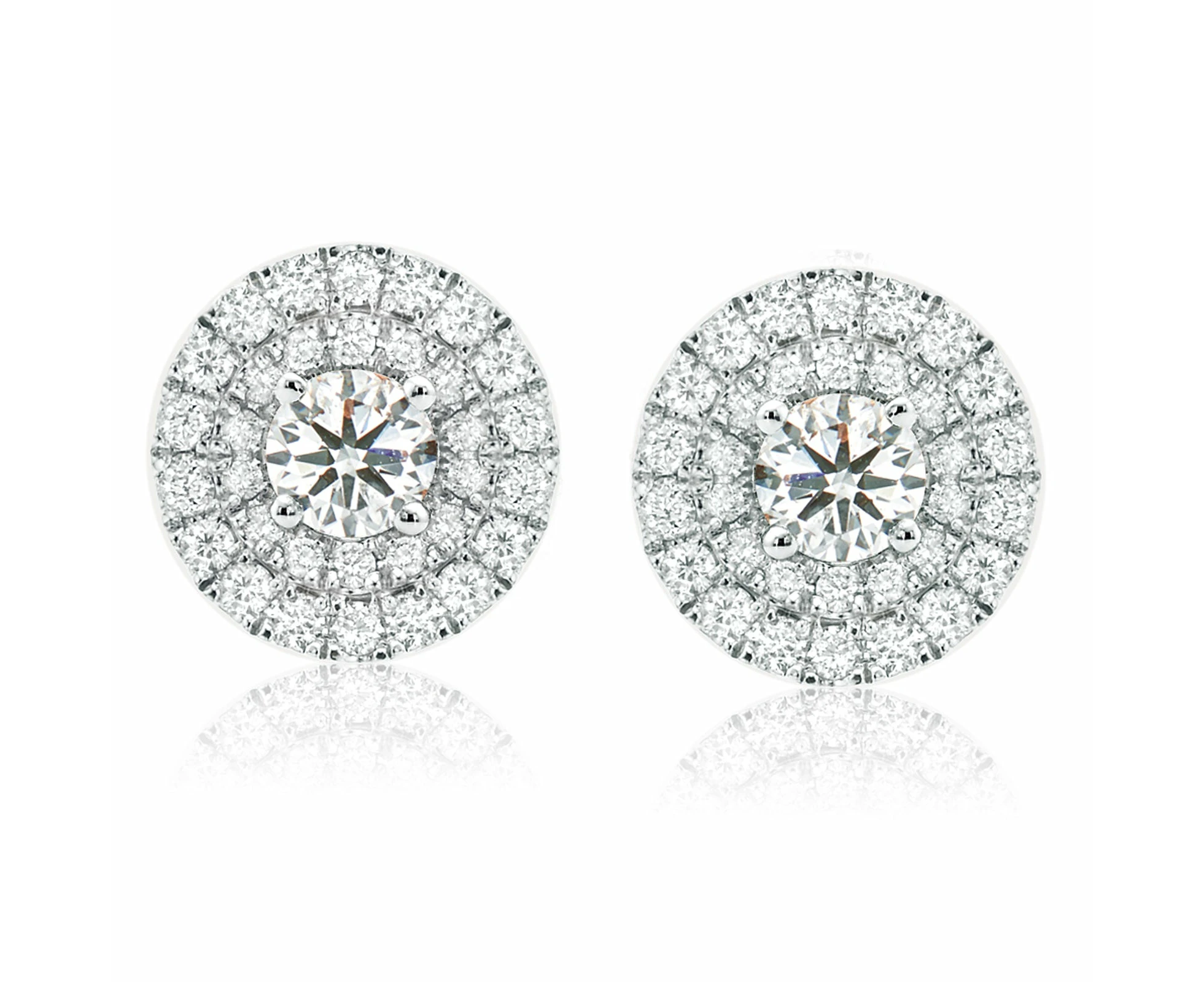 Paris 14ct White Gold Round Brilliant Cut 0.60 CARAT tw of Diamonds Stud Earrings