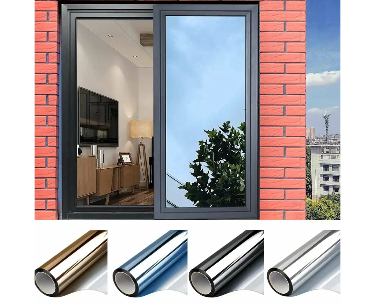 Multi-size One Way Mirror Film Privacy Sun Blocking Glass Sticker Heat Control Reflective Film Self Adhesive Window Tint