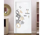 Cartoon Cute Animals Lion Bear Hippo Friends Wall Stickers Door Stickers Kids