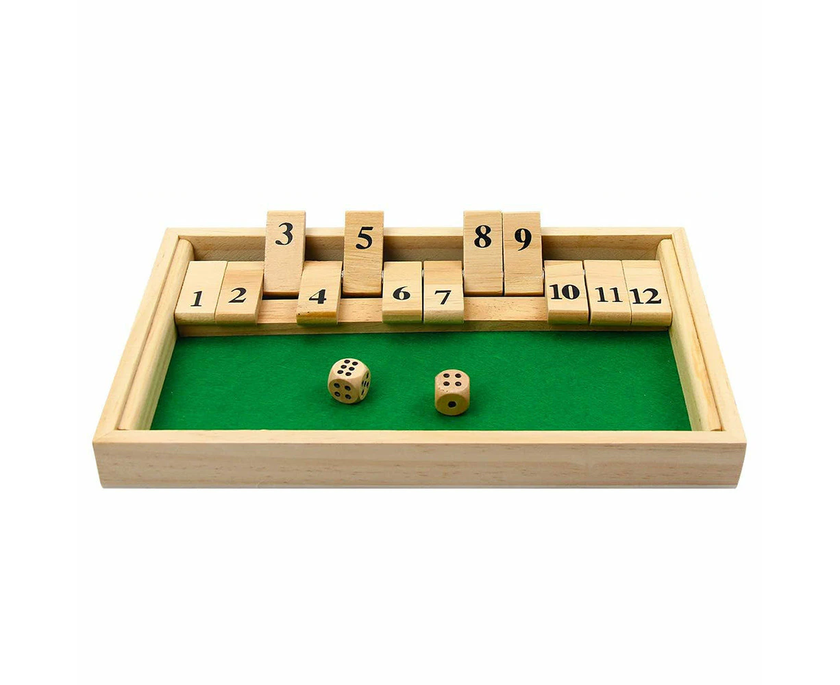 Vibe Geeks Wooden Double Shutter Numbers Flop Table Game - 2 Players