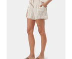 Linen Blend Beach Shorts - Piping Hot