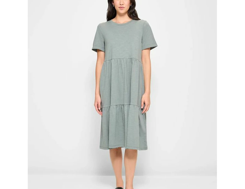 Target Australian Cotton Tiered Jersey Midi Dress