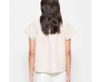 Linen Blend V-Neck Blouse - Preview