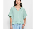 Target Frill Sleeve Peasant Top