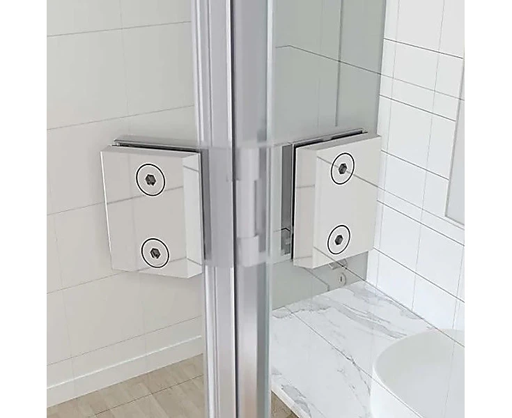 180 Degree Stainless steel Glass-to-Glass Shower Door Hinge in White