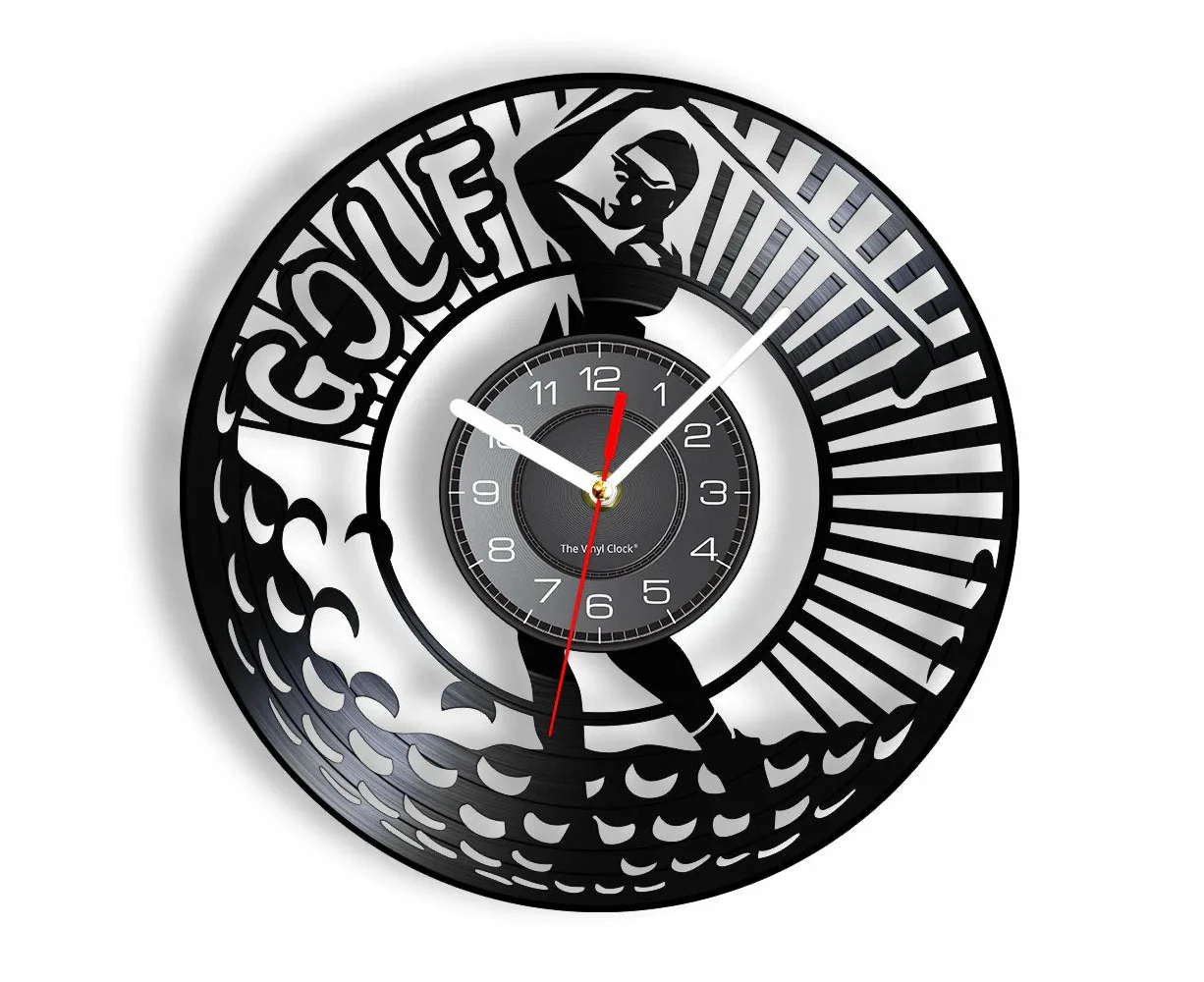 Golf Player Vinyl Record Wall Clock