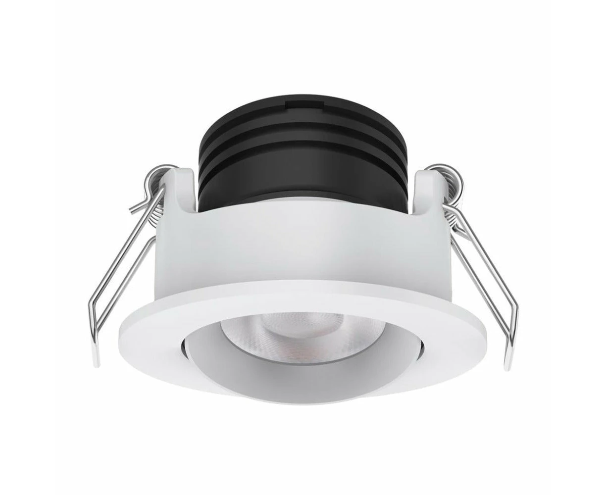 Domus PICO-3 - 3W LED Tri-Colour Dimmable Miniature Recessed Fixed/Tilt Downlight - White, Tiltable