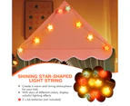 Kids Playhouse w/LED Lights String Children Play Tent Castle w/Curtain & Windows & Washable Mat