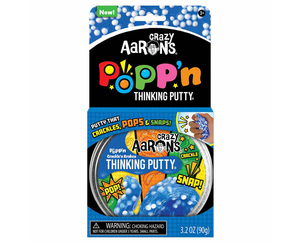 Crazy Aarons Thinking Putty Crackle'n Kraken Popp'n Kids Play Toy 10cm 3y+