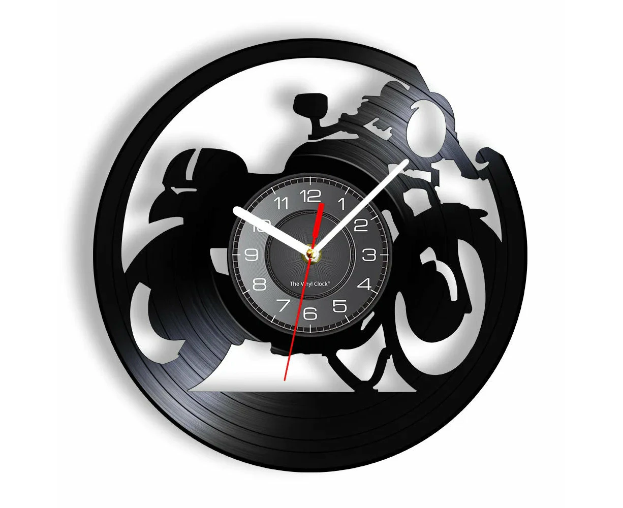 Vinyl Record Cafe Racer Wall Clock