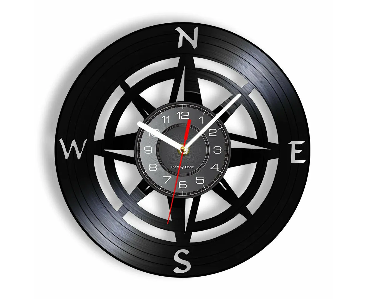 Modern Nautical Compass Wall Clock