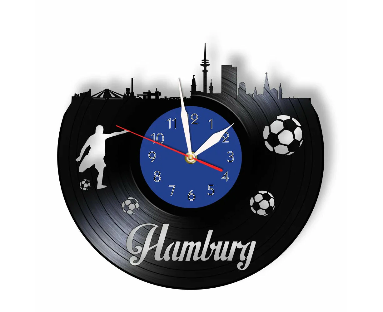 German Football Stadium Vinyl Record Clock