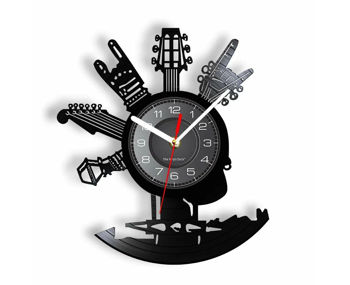 Musical Instruments Vinyl Record Clock