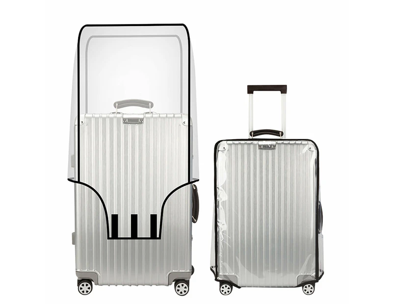 Full Transparent Luggage Protector Cover Waterproof PVC Trolley Suitcase Cover -Style 1-M