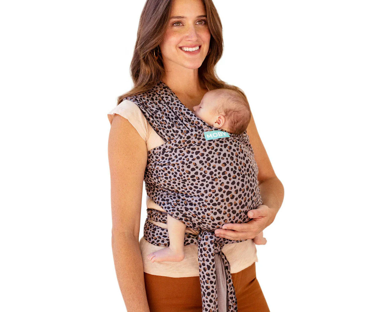 Moby Classic Wrap Baby/Newborn Cotton Fabric Body Travel Carrier Leopard