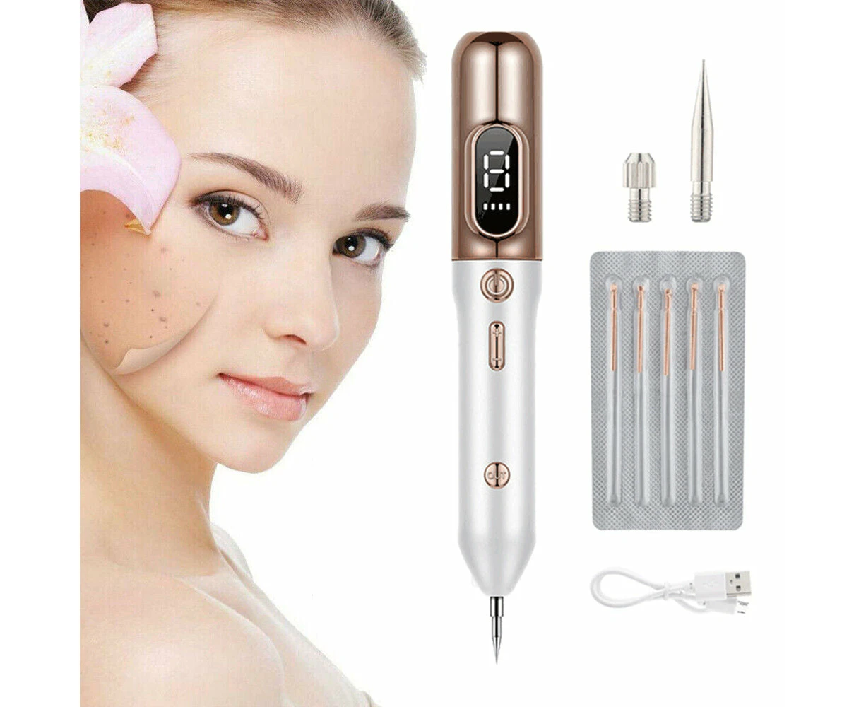 Electric Plasma Freckle Removal Pen LCD Face Skin Mole Remover Dark Spot Removal Machine Beauty Device Champagne