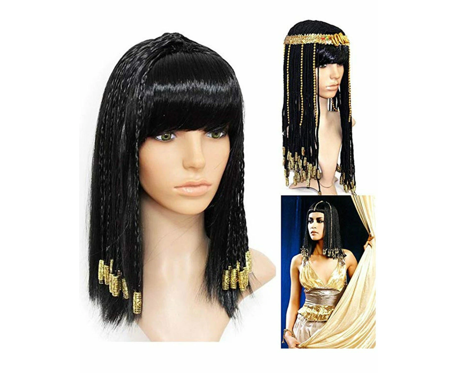 Black Egyptian Cleopatra Costume Wig