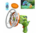 Electric Children Fan Dinosaur Bubble Machine,Fun Big Bubble Wand Outdoor Toys - Green