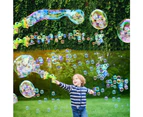 Electric Children Fan Dinosaur Bubble Machine,Fun Big Bubble Wand Outdoor Toys - Green